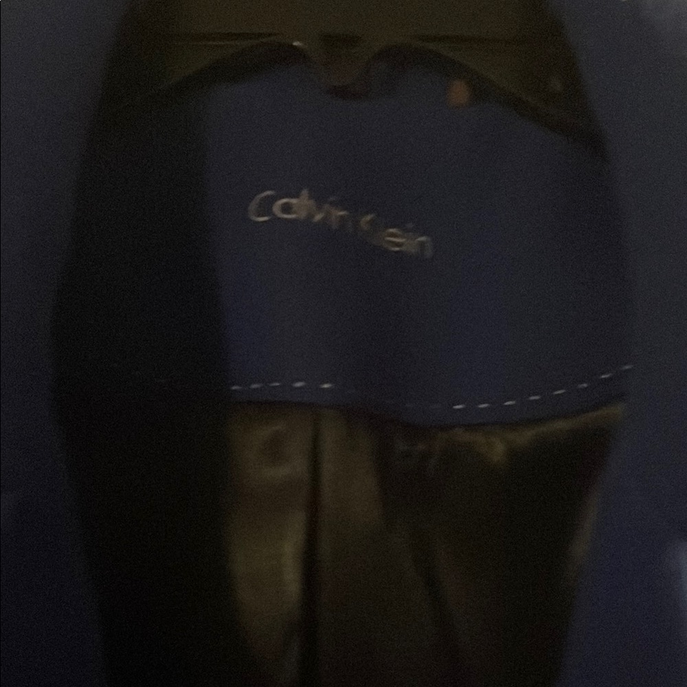 Calvin Klein Blue Pea Coat with Tailored Silhouette - Picture 4 of 4